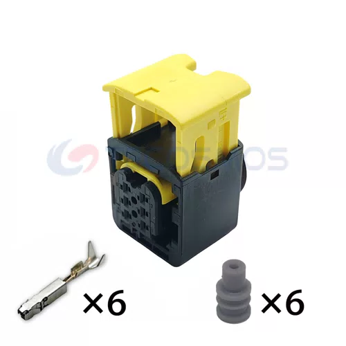 6-Pin Female Waterproof Wire Harness Connector Plug 1-1418390-1 for Cars ABS & Nylon Housing Copper Contacts - image 3